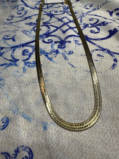 Collier serpent dorée acier inoxydable