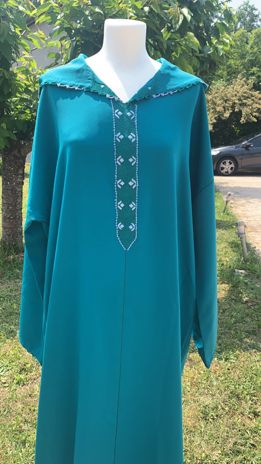 Djellaba bleu canard